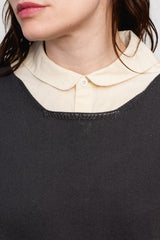 Silk and Cotton Knit Pullover Vest, Charcoal