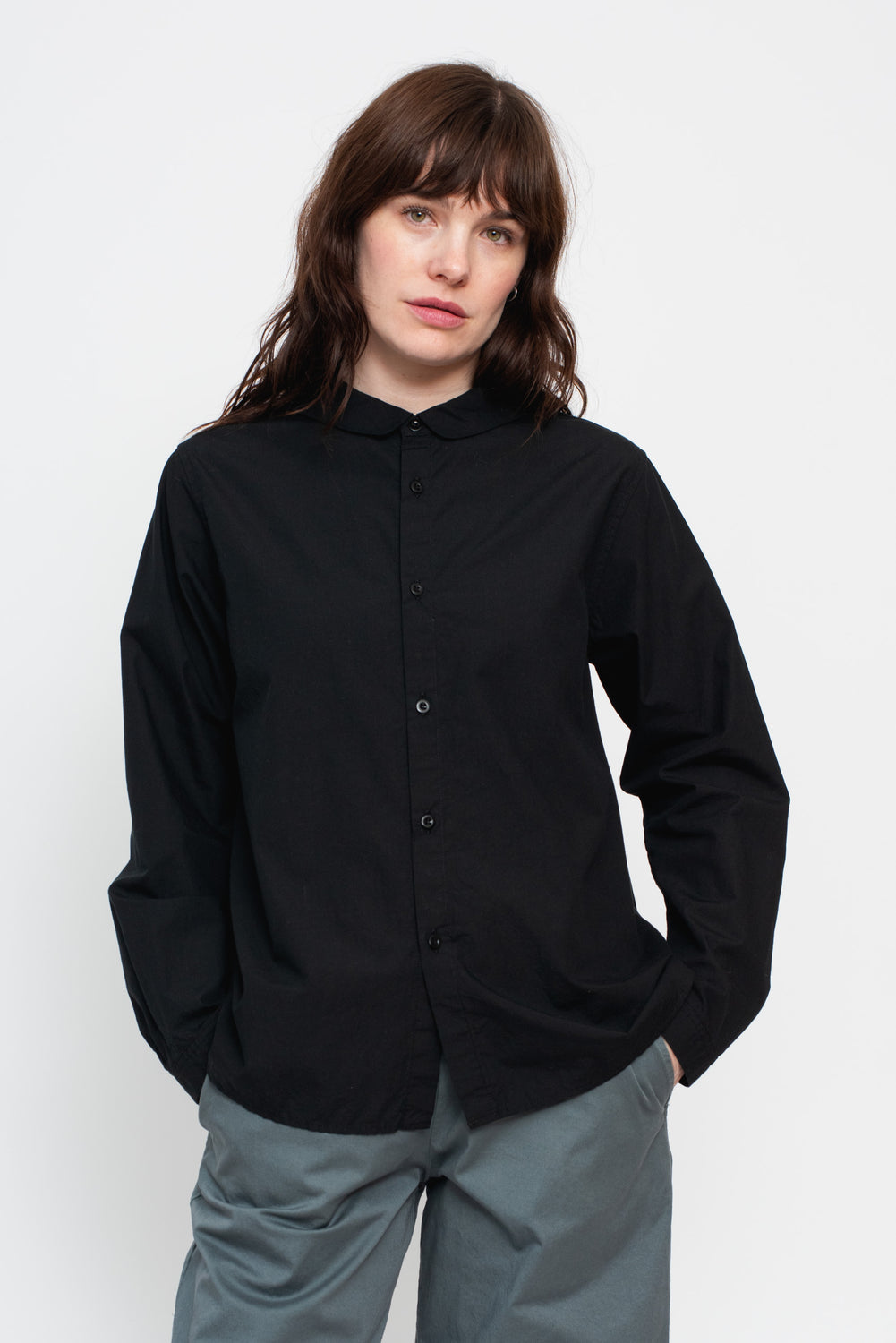 Mini Sailor Collar Shirt Black