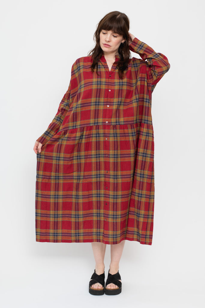 Tartan Shirt Dress Red