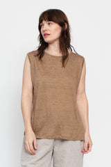 Linen Tank Top Beige