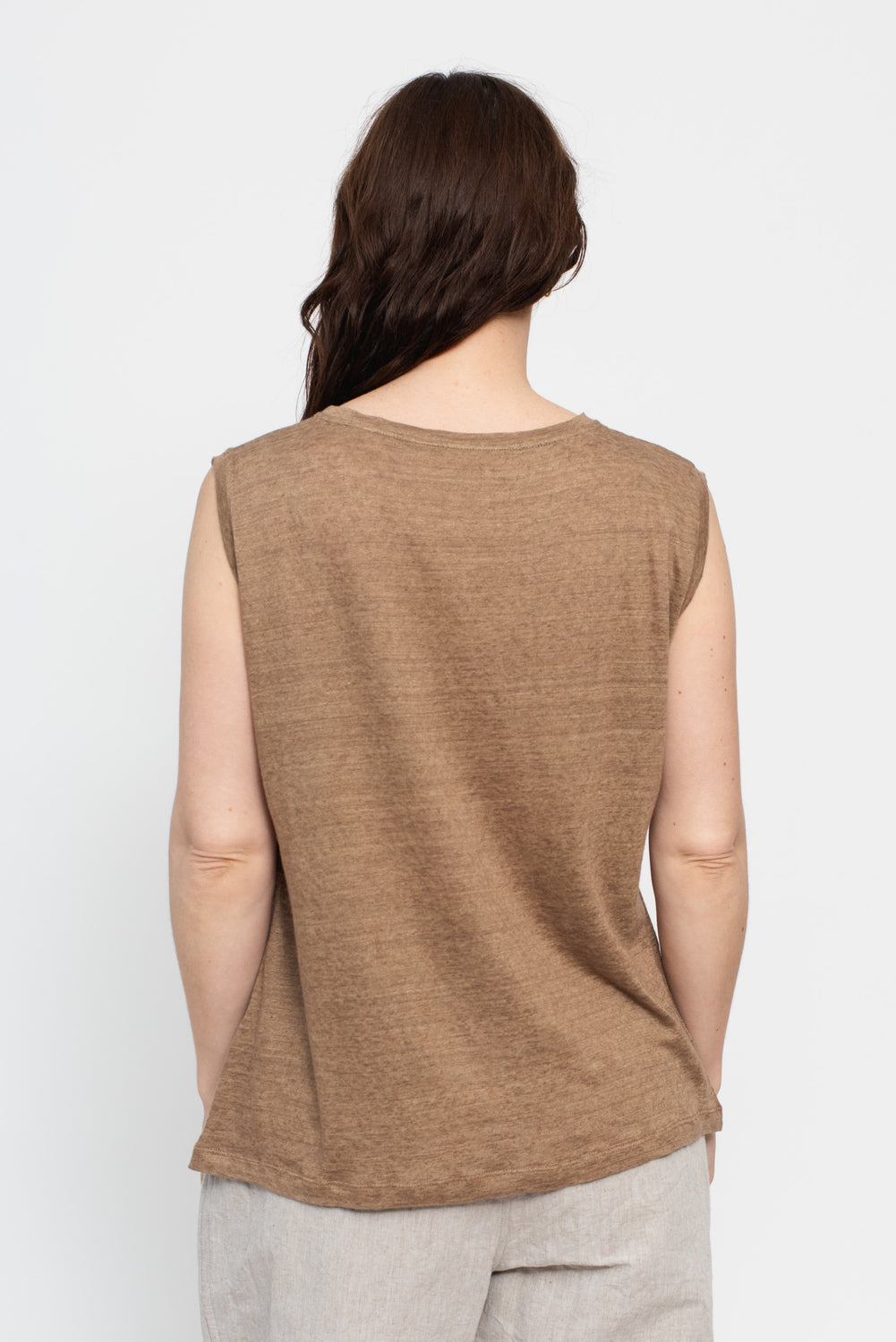 Linen Tank Top Beige