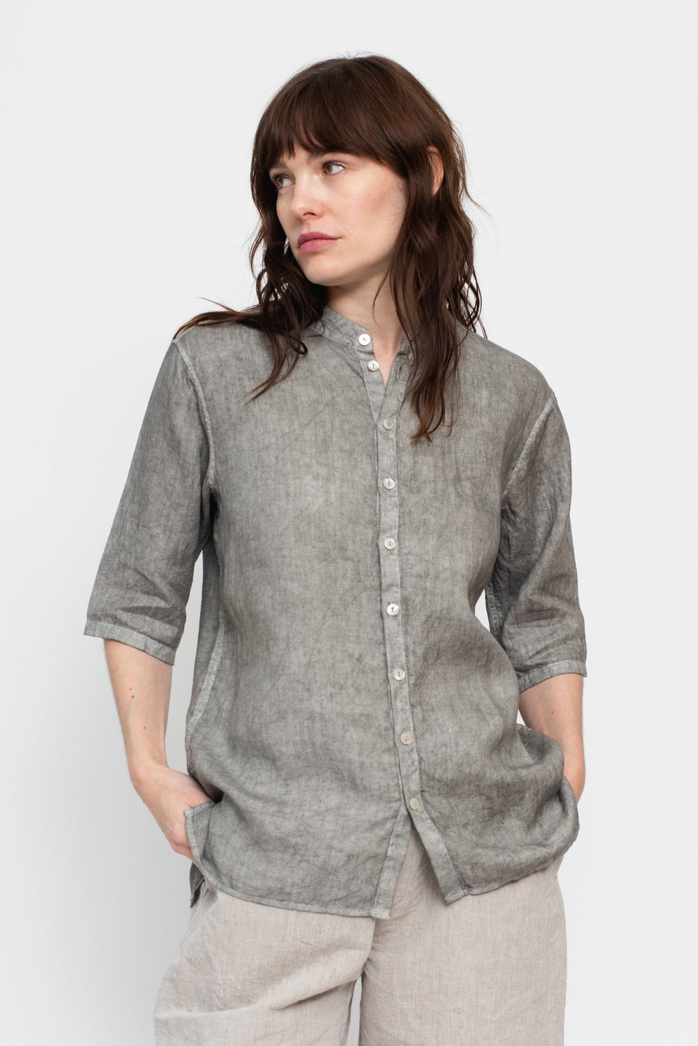 Unisex Hemp S/S Shirt, Pine Soot