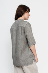 Unisex Hemp S/S Shirt, Pine Soot