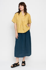Hemp Short Sleeve Pullover Shirt, Yellow