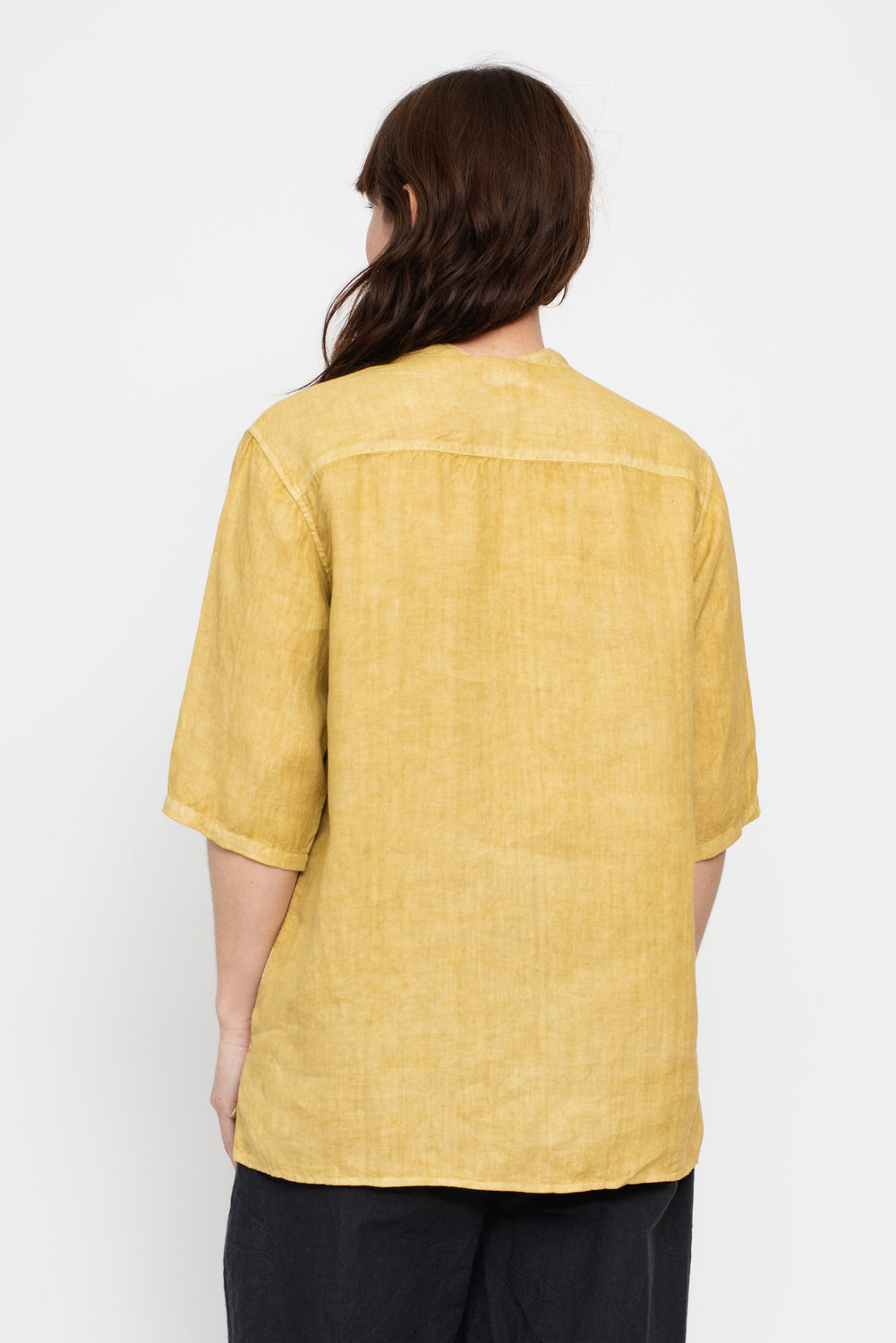 Unisex Hemp S/S Shirt, Olive Yellow