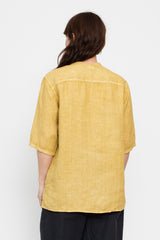 Unisex Hemp S/S Shirt, Olive Yellow
