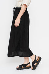 Tightly Twisted Hemp and Cotton Skirt, Black