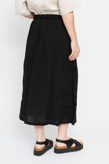 Tightly Twisted Hemp and Cotton Skirt, Black