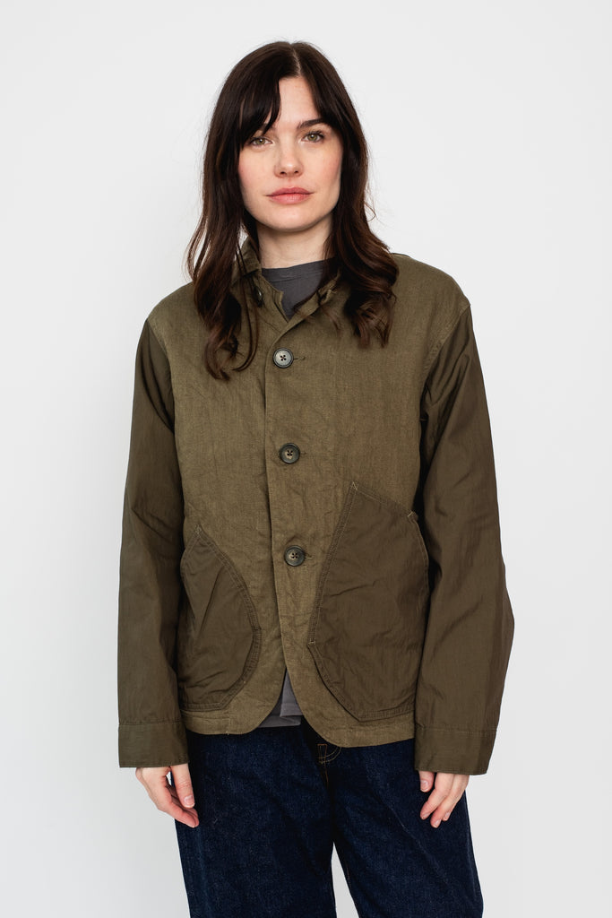 Linen Chino Cloth x Gabardine RINGOMAN Coverall Khaki UNISEX