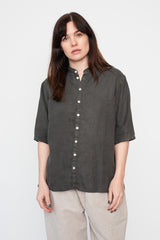 Unisex Hemp Short Sleeve Shirt, Charcoal