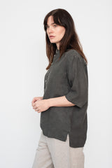 Unisex Hemp Short Sleeve Shirt, Charcoal