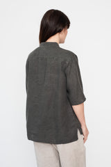 Unisex Hemp Short Sleeve Shirt, Charcoal