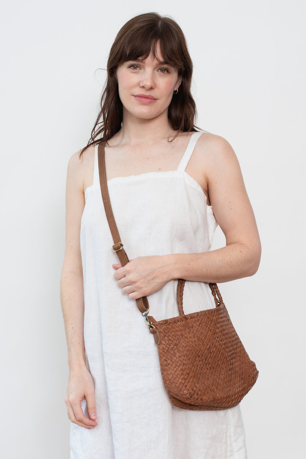 Leather Tote and Shoulder Bag Brown