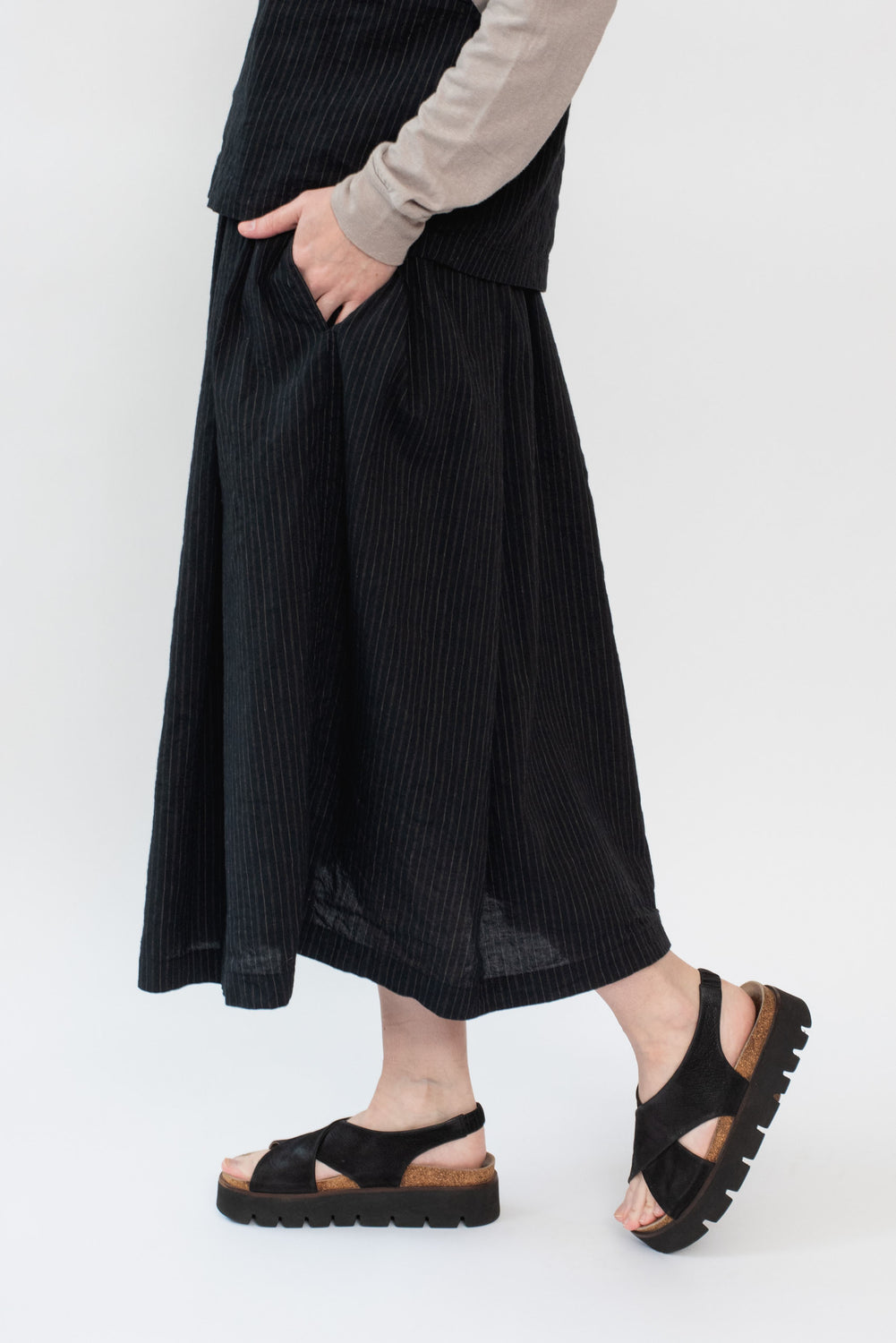 Vintage Stripes Gather Skirt