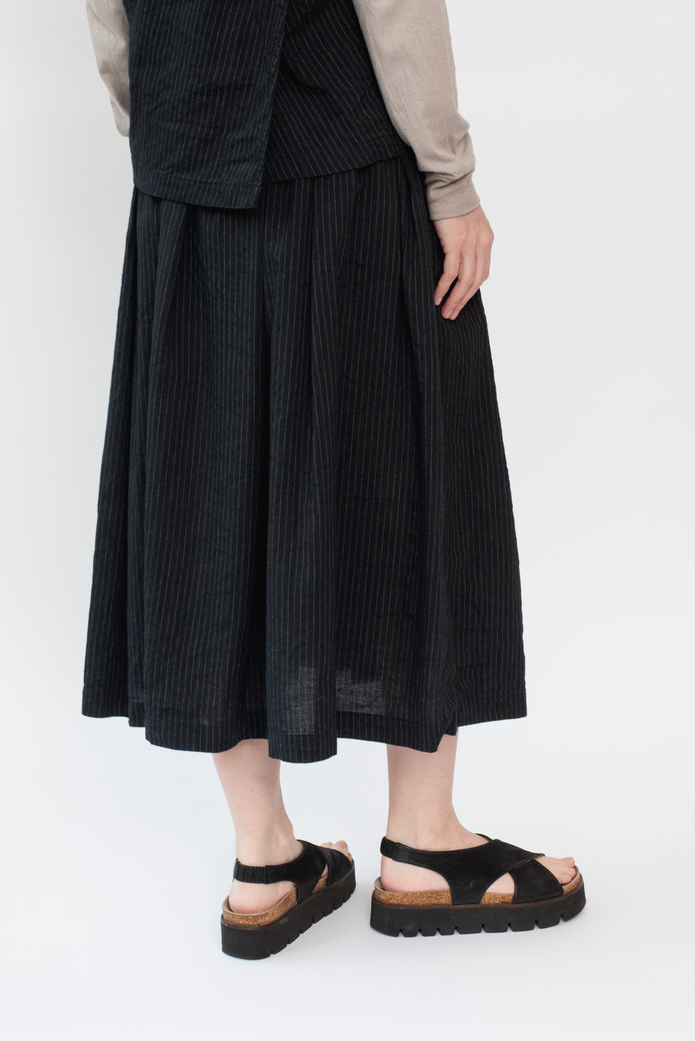 Vintage Stripes Gather Skirt
