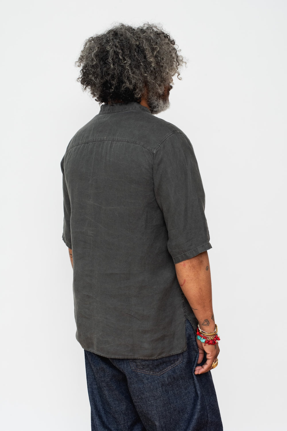 Unisex Hemp Short Sleeve Shirt, Charcoal