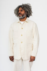 Woven Yukizarashi Sashiko Coverall Jacket, Natural