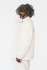Woven Yukizarashi Sashiko Coverall Jacket, Natural