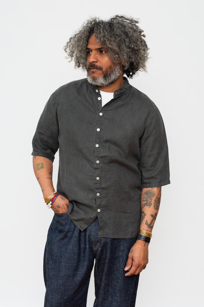 Unisex Hemp Short Sleeve Shirt, Charcoal
