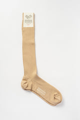 Silk and Cotton Long Hose, Beige