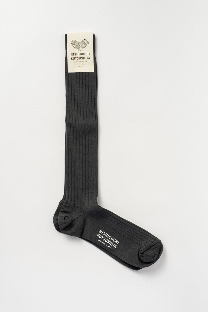 Silk and Cotton Long Hose, Charcoal