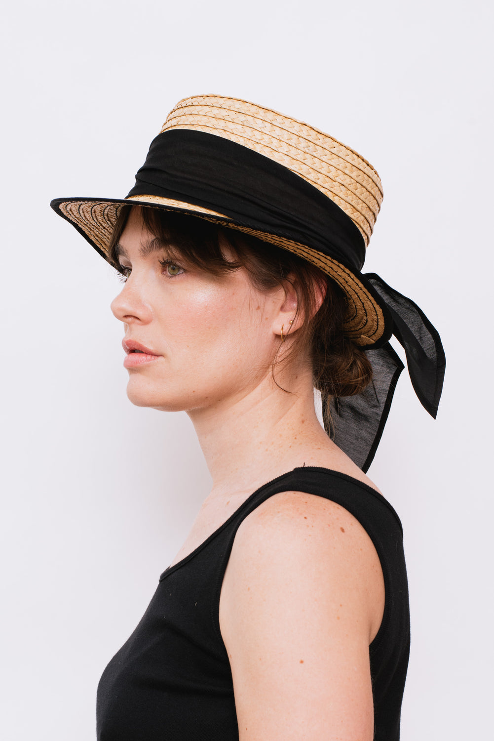 LUCCA Hat Natural with Black Ribbon