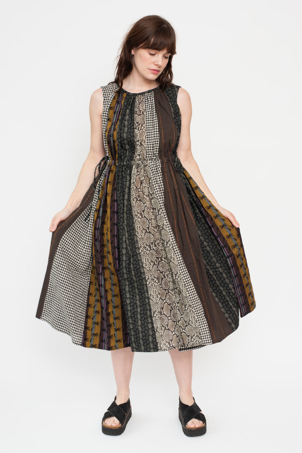 Patchwork KAHLO Dress, Black