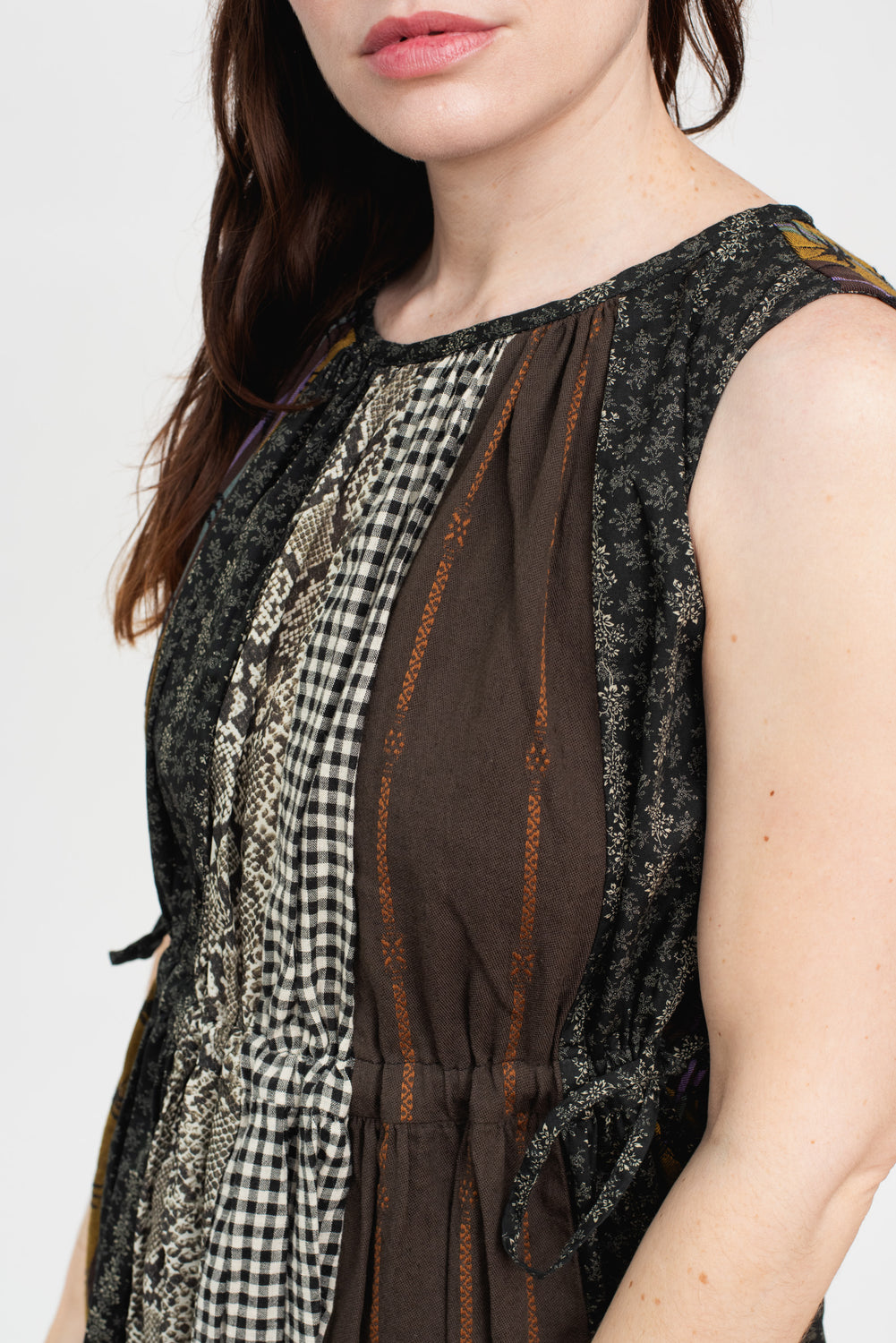 Patchwork KAHLO Dress, Black