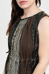 Patchwork KAHLO Dress, Black