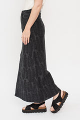 12oz MAGPIE Denim High Waisted Maxi Skirt, BLKxBLK