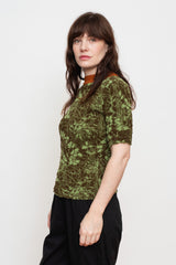 Cotton Knit Floral Sweater, Light Green