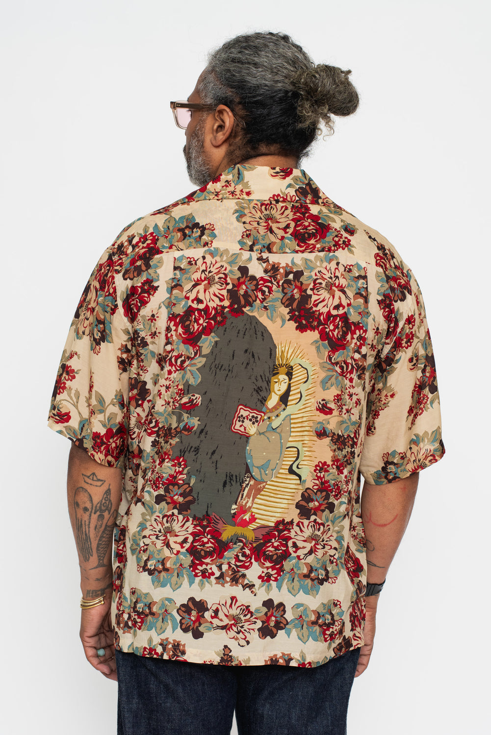Silk Rayon CHAMPETRE A.MA.TE.RA.SE. WRANGLE Collar Aloha Shirt