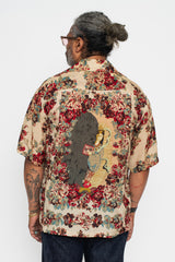 Silk Rayon CHAMPETRE A.MA.TE.RA.SE. WRANGLE Collar Aloha Shirt