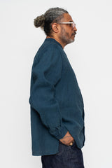 Washi and Hemp L/S Shirt, Natural Indigo and Walnut