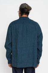 Washi and Hemp L/S Shirt, Natural Indigo and Walnut