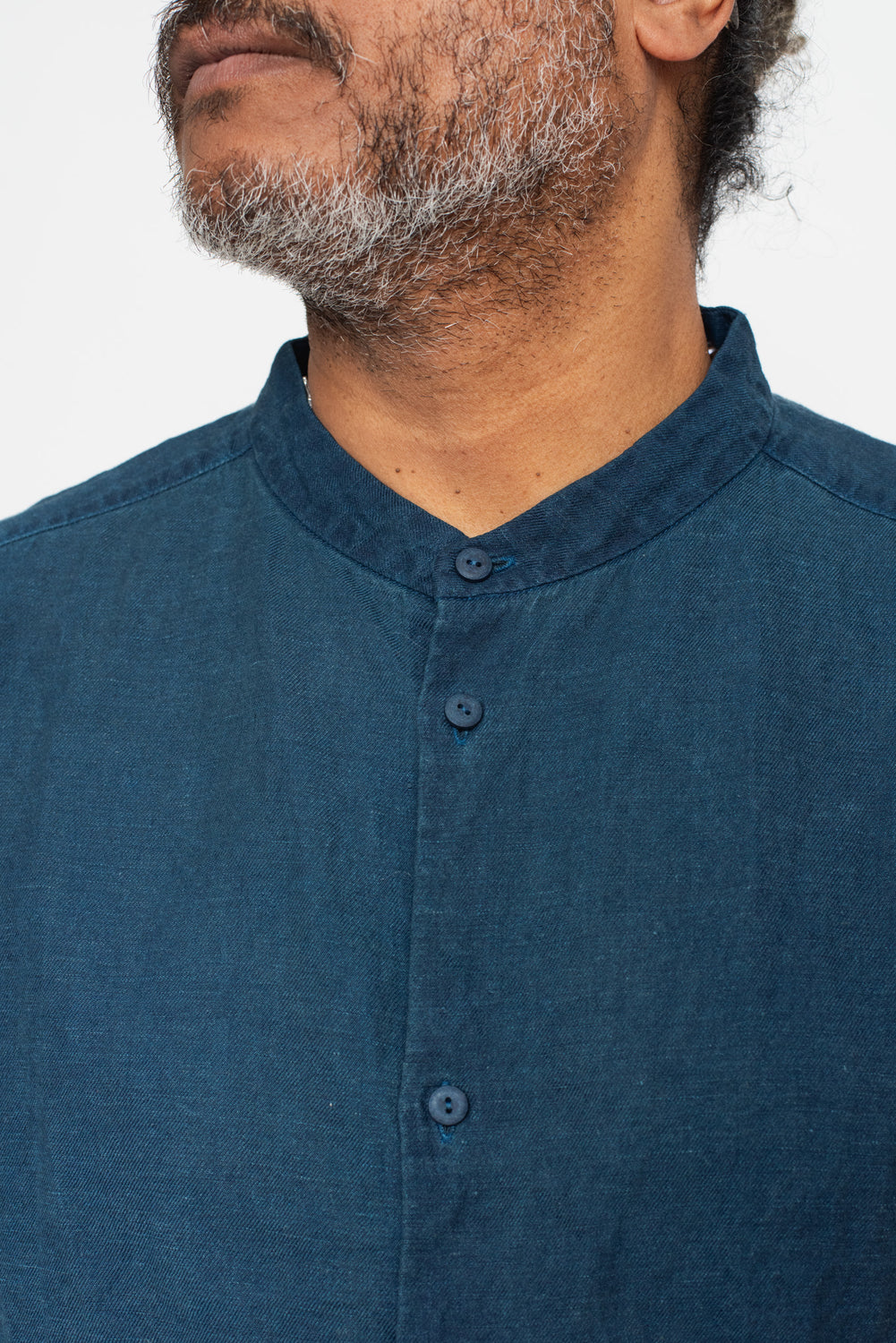 Washi and Hemp L/S Shirt, Natural Indigo and Walnut