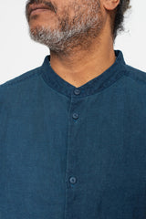 Washi and Hemp L/S Shirt, Natural Indigo and Walnut