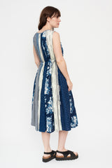 Patchwork KAHLO Dress, Indigo