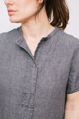 Linen Shirt Dress Grey