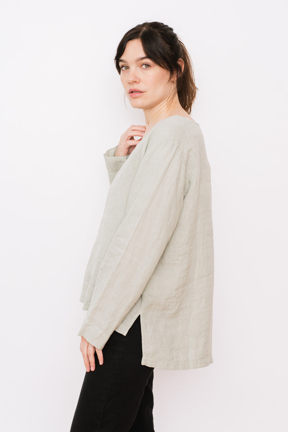 Linen Blouse, Stone