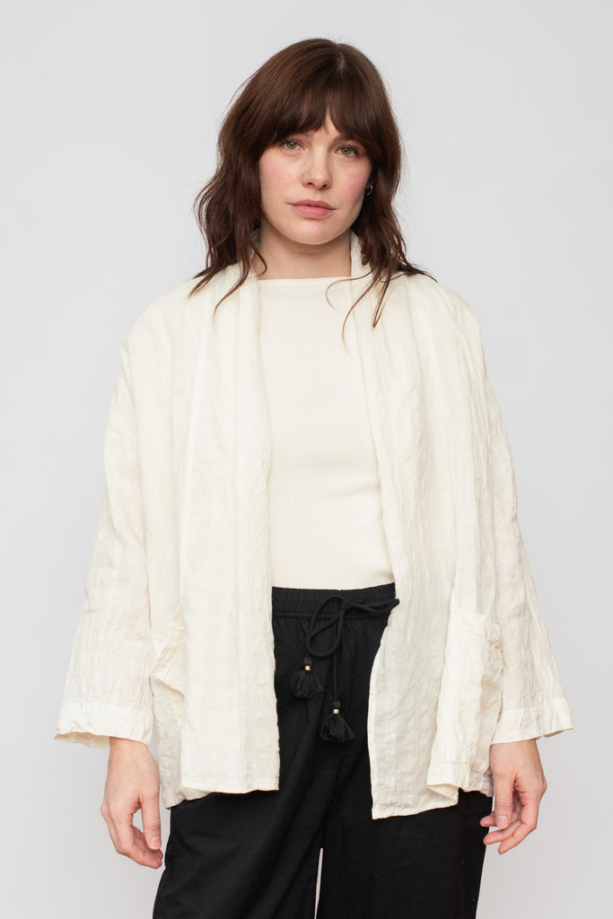 Gingham Check Robe White