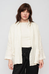 Gingham Check Robe White