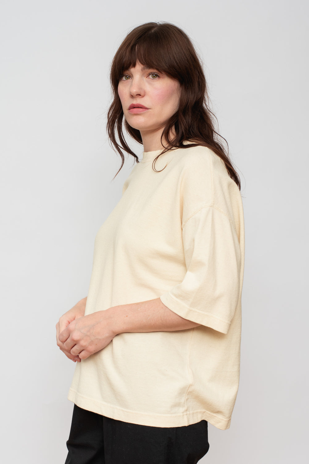 Cotton Thermal Pullover Ivory