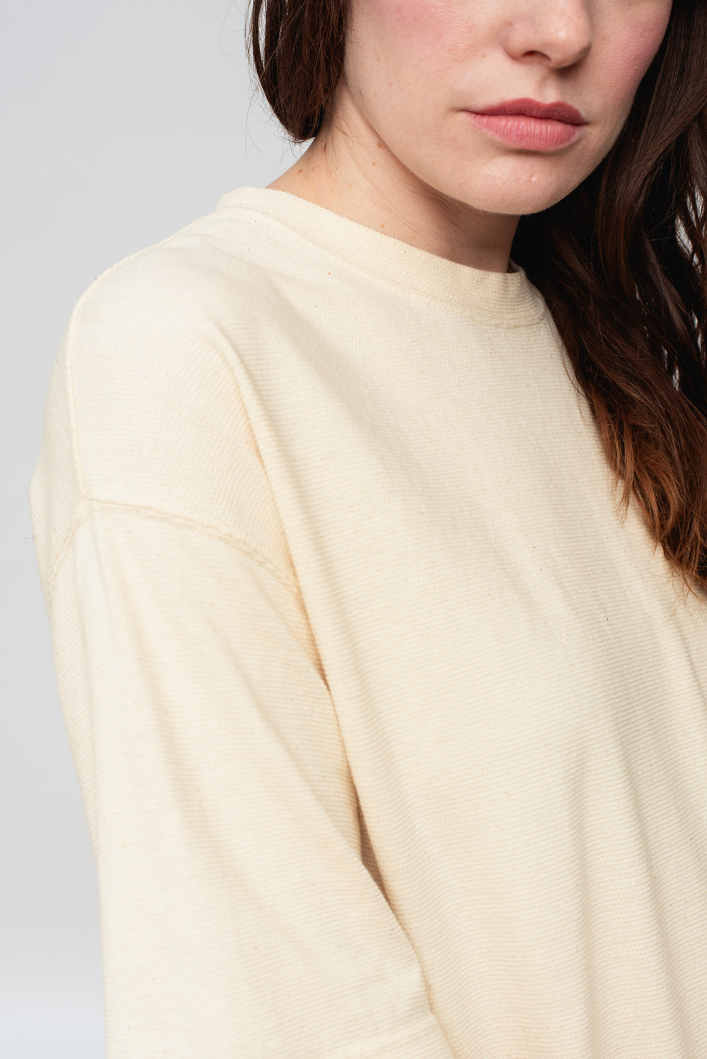 Cotton Thermal Pullover Ivory