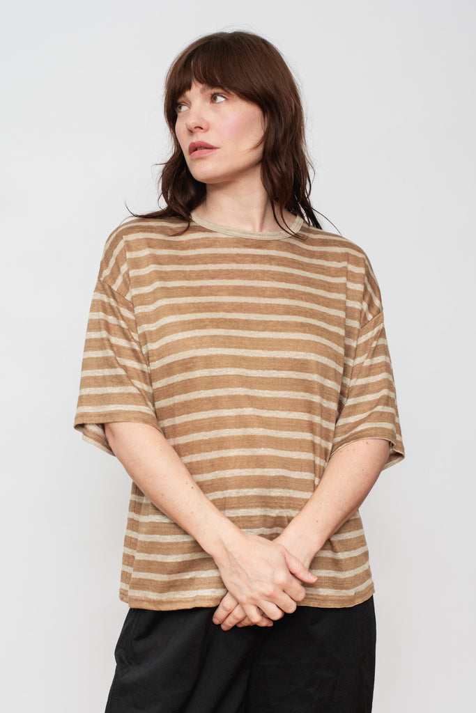 Linen Knit Pullover Striped
