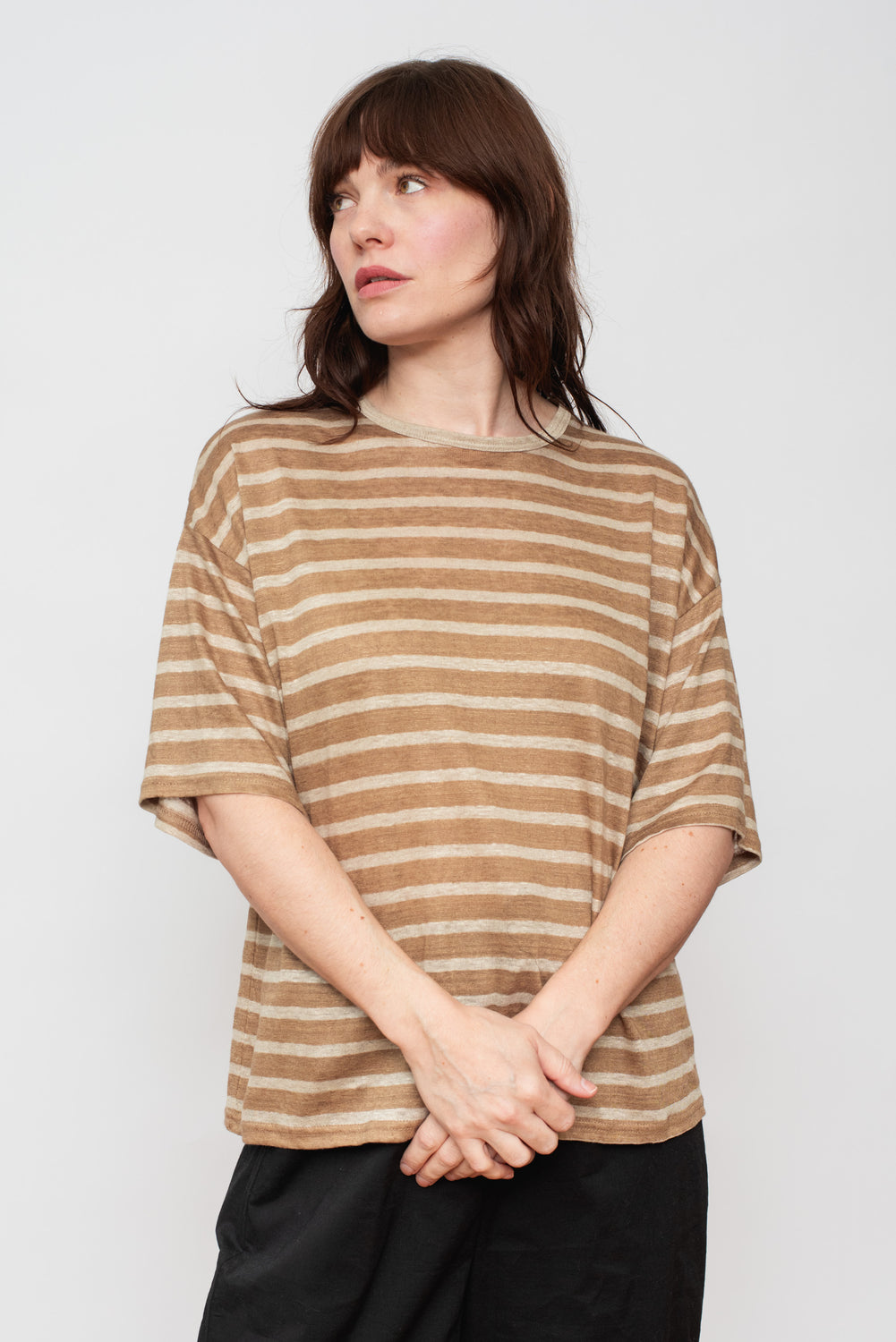 Linen Knit Pullover Striped