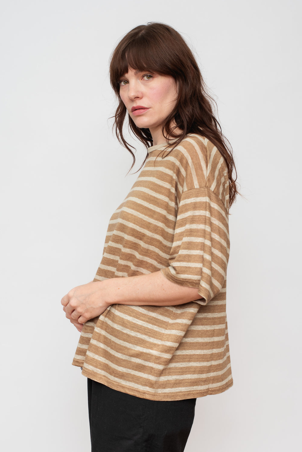 Linen Knit Pullover Striped