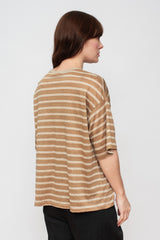 Linen Knit Pullover Striped