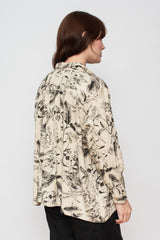 Botanical Print Shirt Natural
