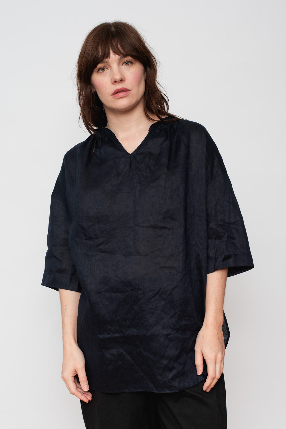 Linen Canvas Tunic Navy